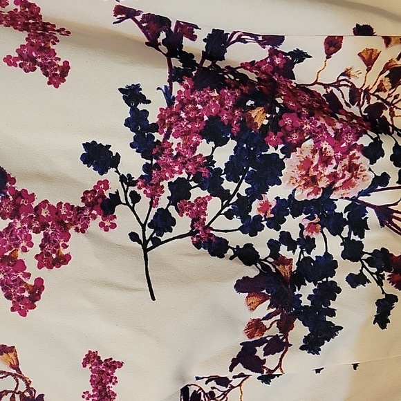 Lane Bryant Floral Black and Pink Fit and Flare Midi Dress - Picture 7 of 9